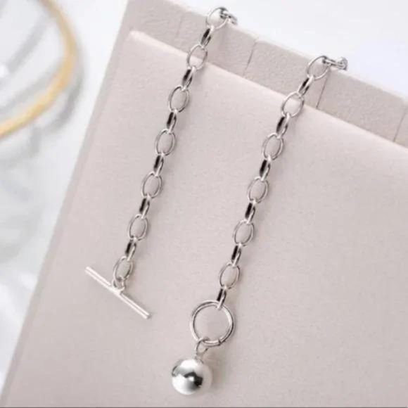 NEW 925 STERLING SILVER PENDANT CHOKER NECKLACE, NICE NECKLACE, CUTE NECKLACE - Picture 4 of 5